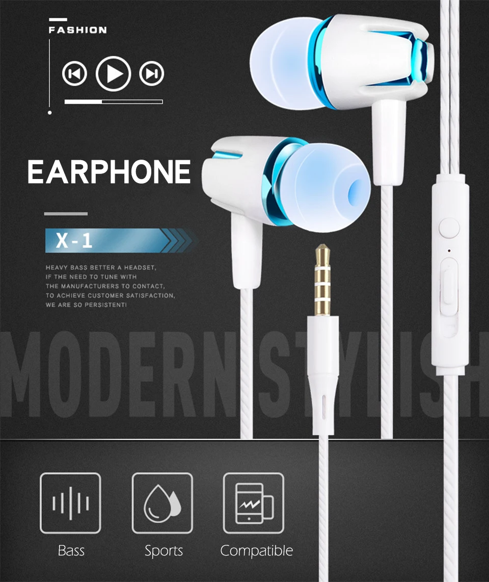 3.5mm In-Ear Stereo Earbuds Earphone For Cell Phone 1.2m Universal Sports Common Headphone For Universal Smart Mobile Phone (1)