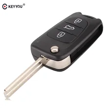 KEYYOU New 3 Buttons Flip Remote Key Shell For Hyundai I30 IX35 Kia K2 K5 Folding Remote Key Case