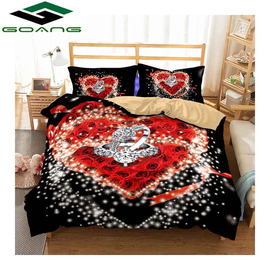 GOANG الفراش مجموعات غطاء سرير غطاء لحاف كيس وسادة 3 pcs سوبر الملك الحجم الفراش مجموعات 3d الطباعة الرقمية الأحمر روز الرئيسية النسيج GOANG الفراش مجموعات غطاء سرير غطاء لحاف كيس وسادة 3 pcs سوبر الملك الحجم الفراش مجموعات 3d الطباعة الرقمية الأحمر روز الرئيسية النسيج