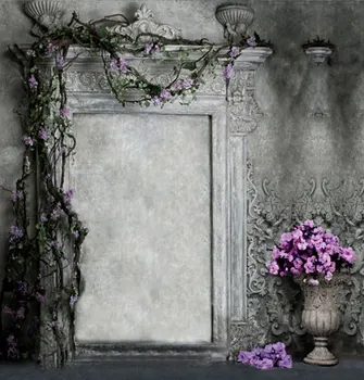 

TR 8x8ft Flowers Vines Stone Wall Custom Retro Photography Backdrop Studio Wedding Background Vinyl for Baby Children Photo Prop