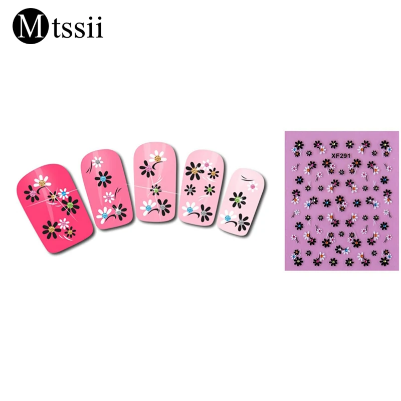 Mtssii Beautiful Nail Sticker Flowers and Cute Animals 3D Art Stickers Water Transfer Manicure Decals DIY Accessories | Красота и