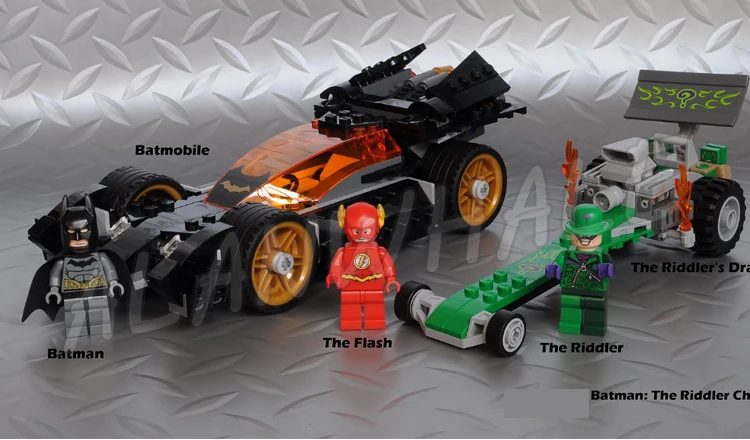 281pcs Super Heroes Batman Movie The Riddler Chase Flash Batmobile 10227 Figure Building Blocks Toy