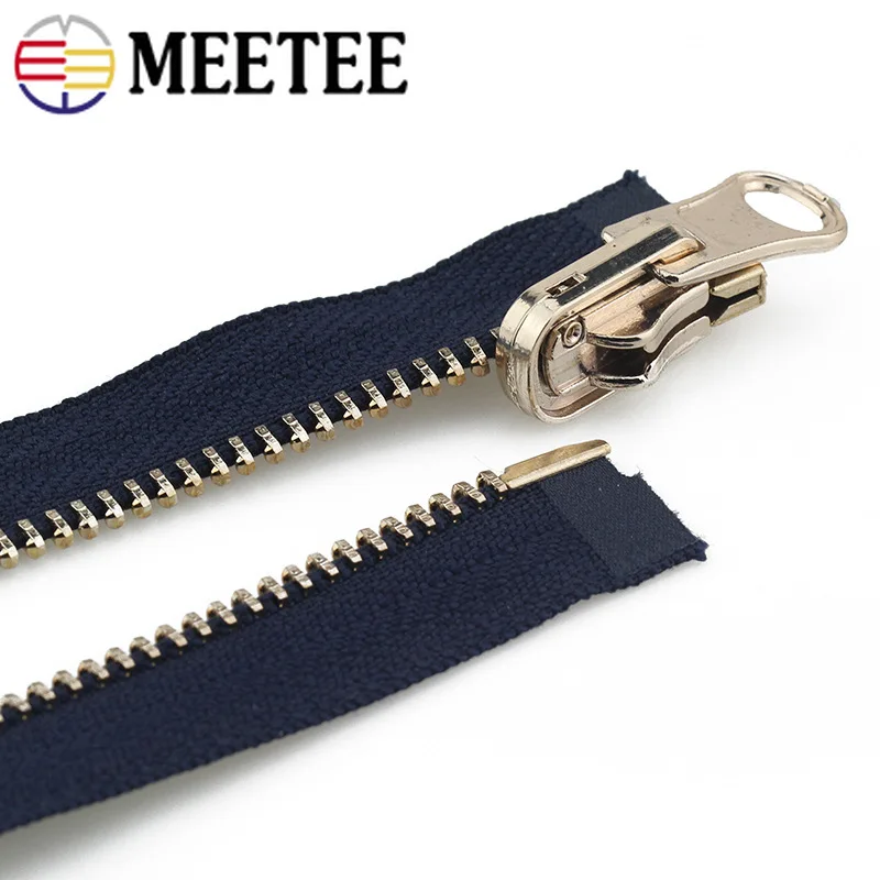 Meetee 2 шт. 60-150 см 5# металлическая вращающаяся застежка-молния с открытым концом для пуховика двусторонняя молния голова пошив одежды «сделай сам» Аксессуары