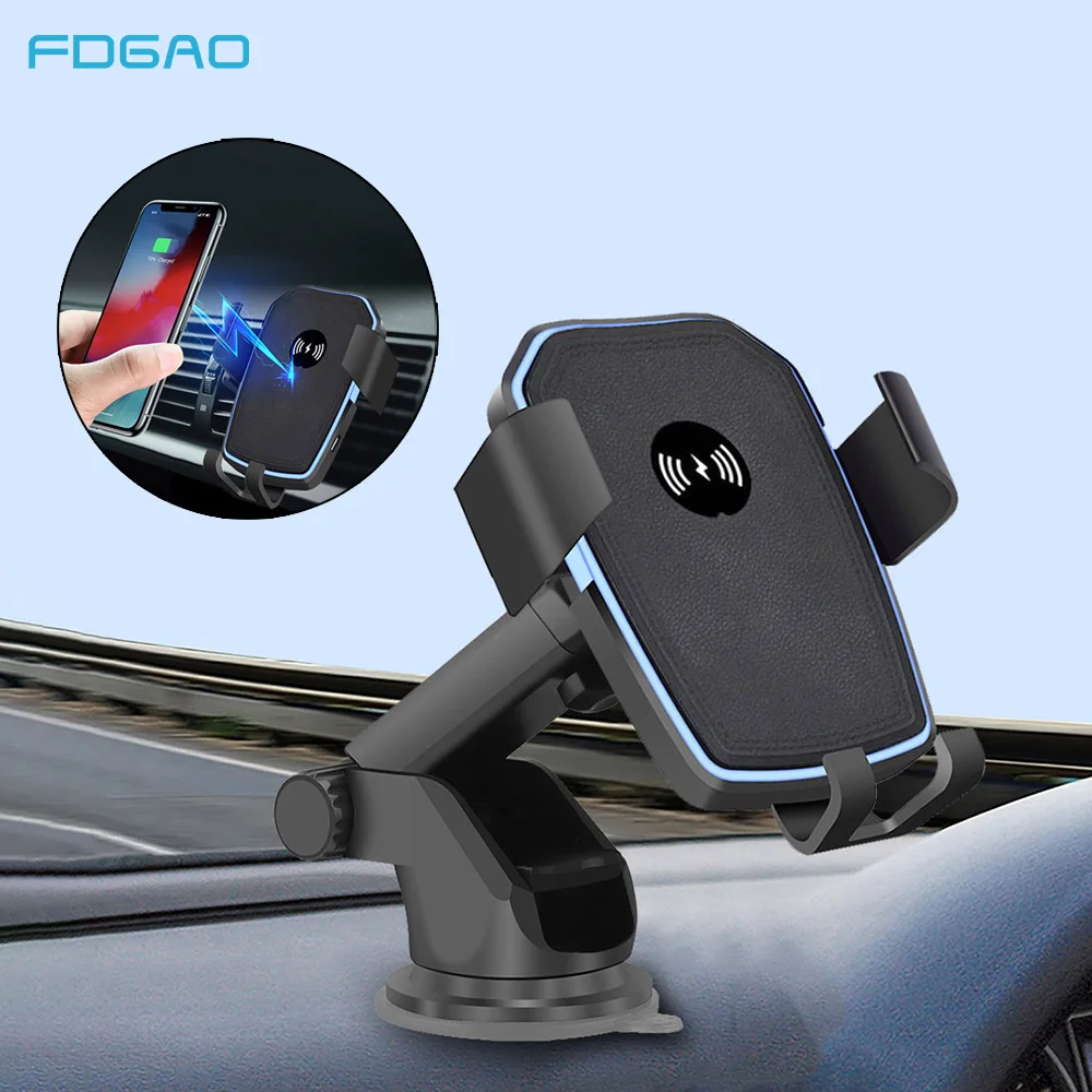 

FDGAO Car Wireless Charger For Samsung S10 S9 10W Fast Wireless Charging For iPhone X XS Max XR 2 In 1 Air Vent Car Phone Holder