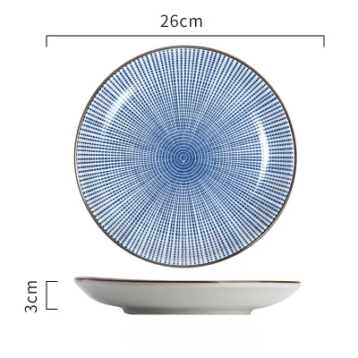 NIMITIME высокое качество керамические рисовые чаши соус блюдо фрукты салат тарелка ужин круглая тарелка - Цвет: 10 Inch Plate D