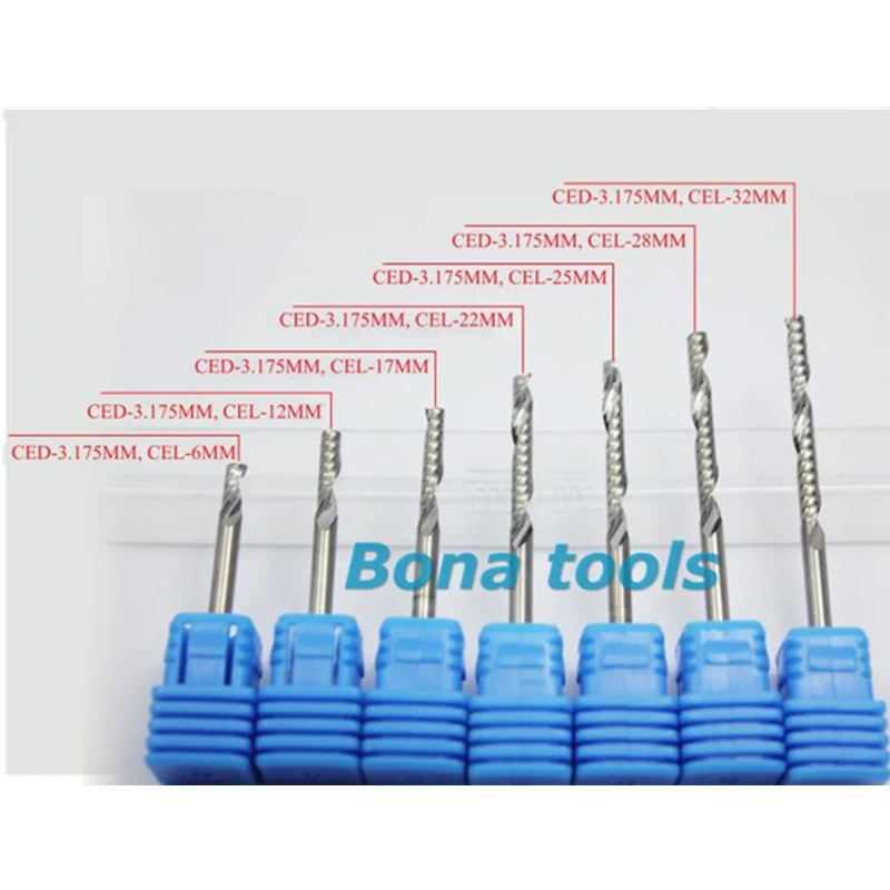 

New 3.175x25MM 10 pcs Single Flute Tungsten End Mill Bits,Milling Cutter,Carving Tools,Spiral Bits,Wholesale, Free Shipping,Gift