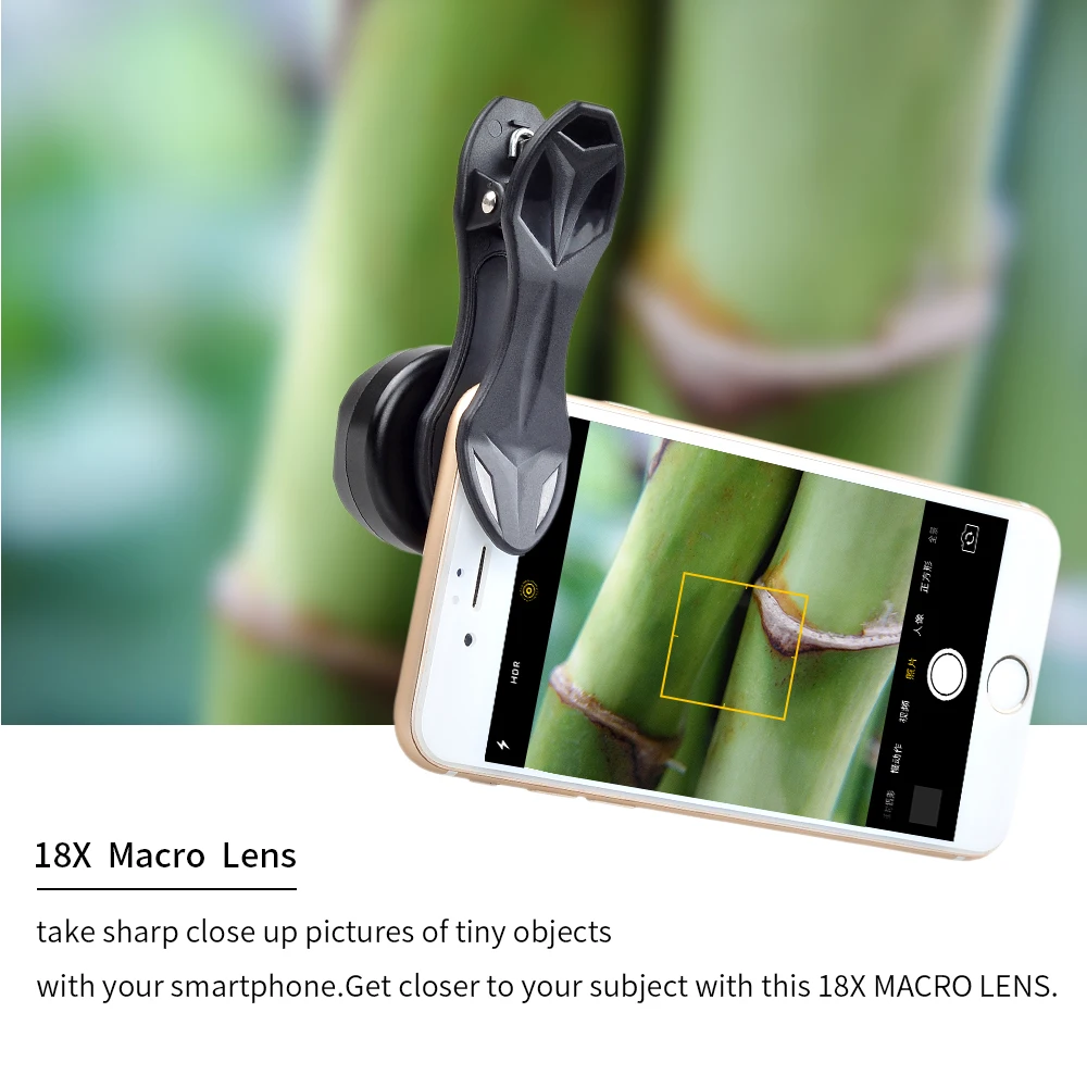 APEXEL 18X макрообъектив Профессиональный Супер Макро мобильный телефон Объективы для камер iPhone samsung Xiaomi htc с универсальным зажимом