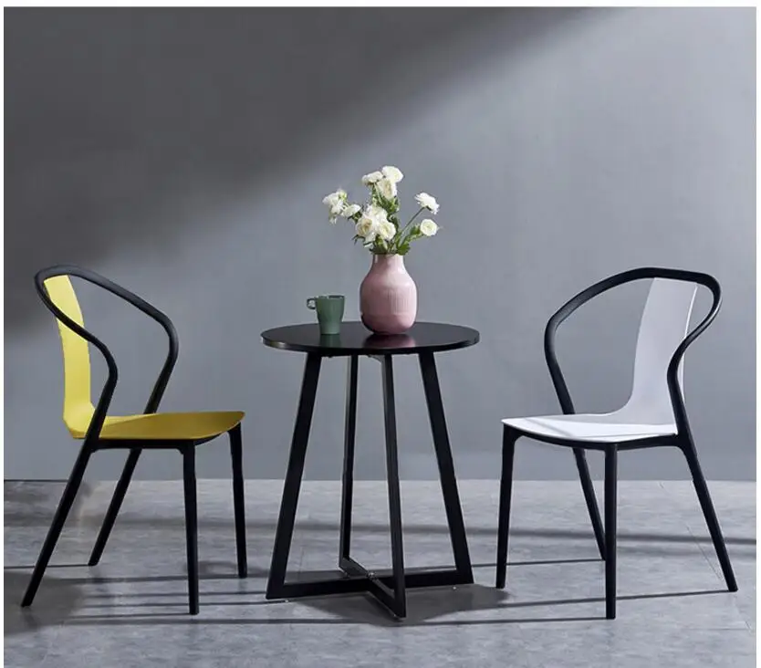 Black Beetle Chair Modern Simple Backrest Chair Home Creative Design Casual Fashion Plastic Chair