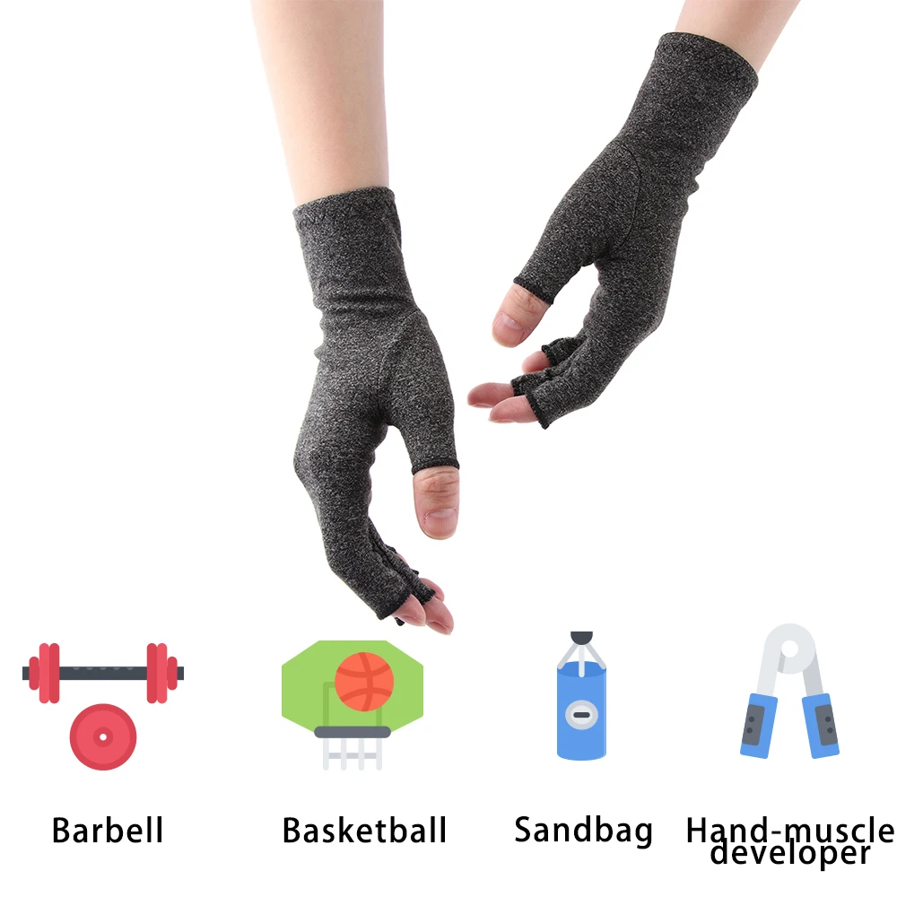 1 Pair Arthritis Gloves Compression Joint Finger Pain Relief Hand Wrist Support Brace Relax