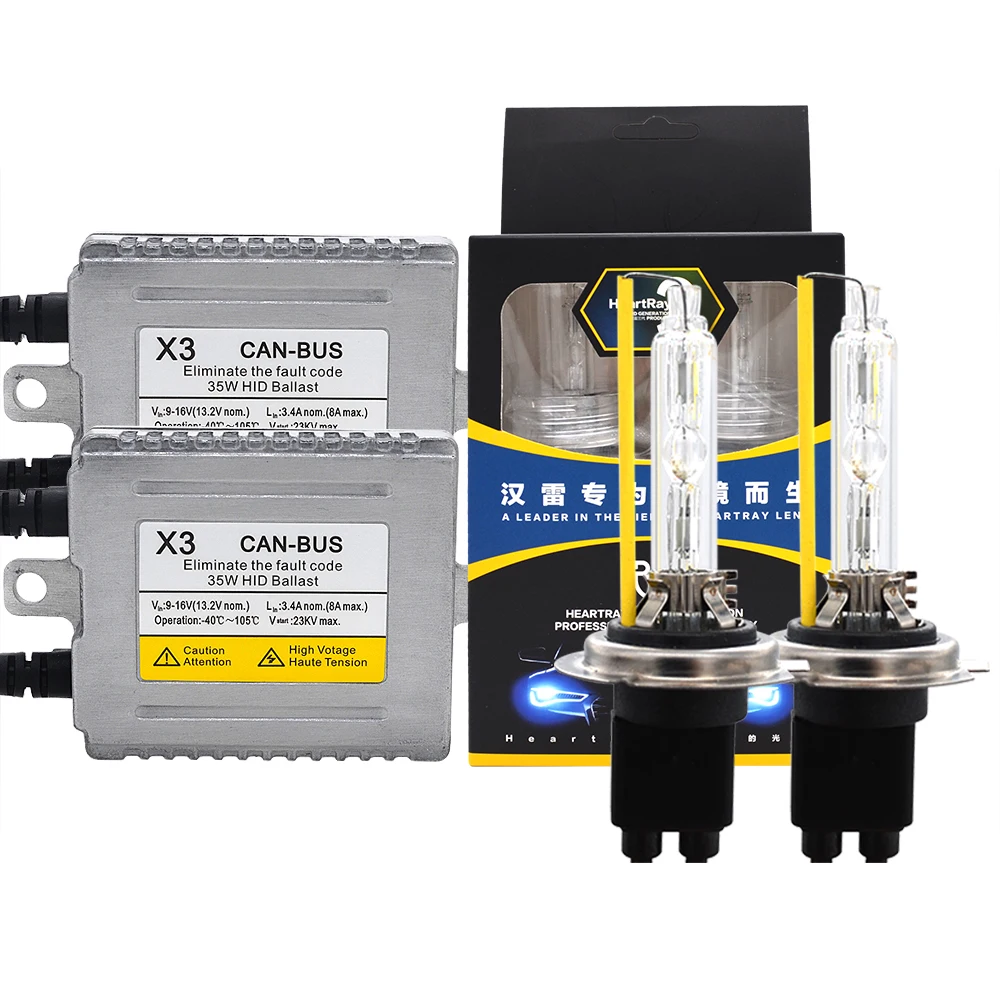AC 35W Шина CAN HID ксеноновый комплект DLT X3 Canbus балласт HeartRay H1 H7 4500K 5500K 6500K лампа H11 9005 D2H