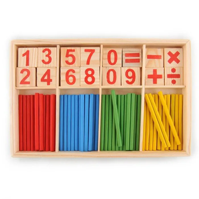 1 Набор цветов Ранние развивающие игрушки Обучающие математике игрушки шпиндель деревянные для счета игры Математика материал игрушки Горячая Распродажа