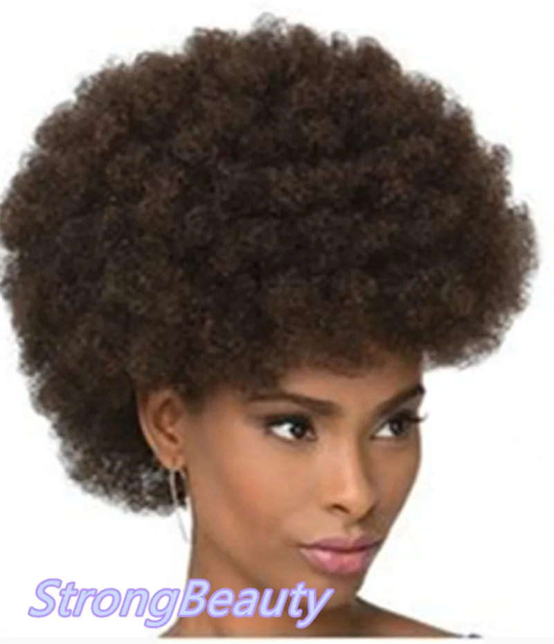 Buy Dark Brown short Curly hair wig natural afro hair