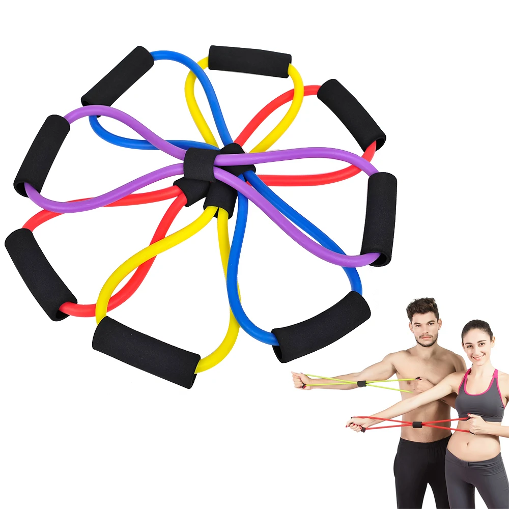8 Type Elastic Tension Rope Gym Fitness Sport Rubber Loop Pull Rope Exercise Stretch Belt Pilates Yoga Belt Random Color 8 Type Elastic Tension Rope Gym Fitness Sport Rubber Loop Pull Rope Exercise Stretch Belt Pilates Yoga Belt Random Color