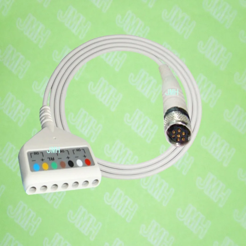 Совместим с GE 8000 8200 8500 Seer Holter Recorder 151 ECG Machine 409106 002 DIN 7 lead Rozinn holter trunk cable AHA.|machine