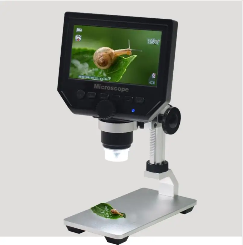 600X ЖК-дисплей Электронный увеличительный микроскоп 3.6MP портативный светодиодный цифровой видео микроскоп с алюминиевым сплавом Stent