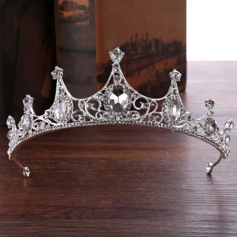 

Luxury Silver Crystal Bride Tiaras and Crowns Hair Jewelry Ornaments Rhinestone Diadem Headpiece Wedding Hair Accessories LB