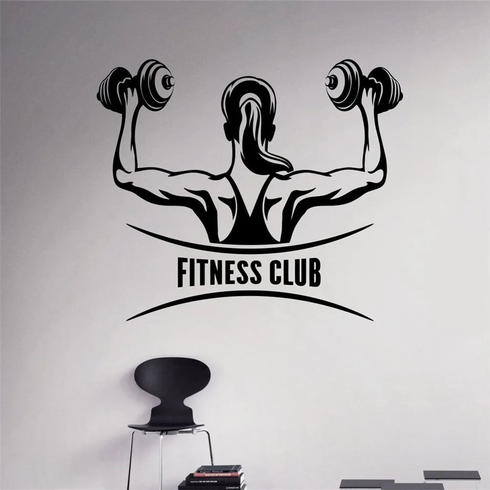 Wall Vinyl Sticker Fitness Gym Workout Vinyl Decal Healthy Lifestyle