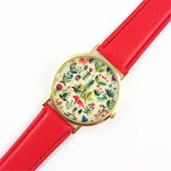 

So Hot ! Superior Women's Animal Design Leather Floral Printed Analog Quartz Wrist Watch June 16 *