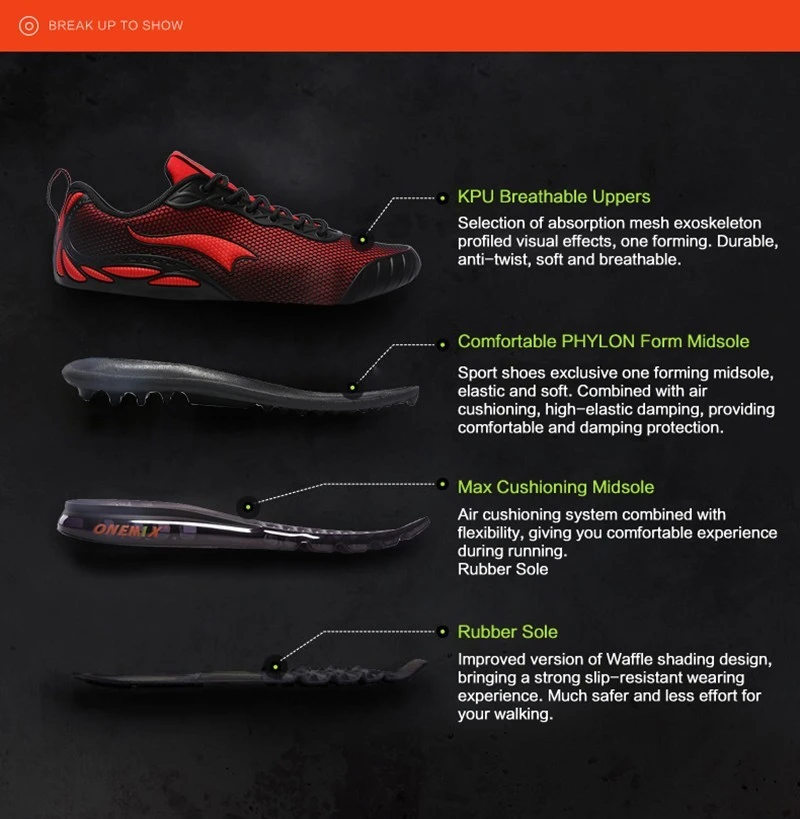 ONEMIX Для женщин женская обувь для бега; женская спортивная обувь кроссовки c воздушными подушками хороший тенденции бегун воздухопроницаемая беговая прогулочная обувь в европейском стиле; большие размеры 36-40