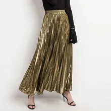 Обувь для девочек плиссированные юбки женские Bling высокого качества Элегантная длинная юбка со складками женские офисные новая Весна, лето, осень 5 цветов