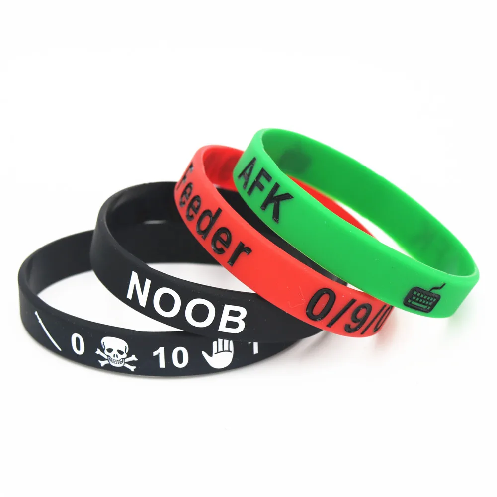 

50PC Hot sale Noob inside and Feeder AFK Soft Rubber Wristband Games Play Silicone bands Bracelets &Bangles Gifts Jewelry SH175