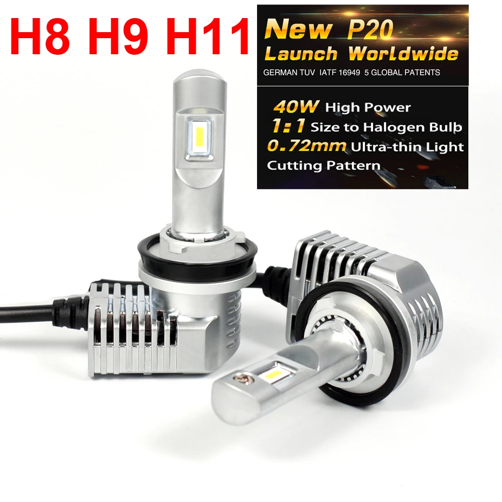 Светодиодные фары головного света H4 H7 9005 9006 9012 HB3/4 Hir2 D1S/D2S/D3S/D4 50 Вт лм 6K 1