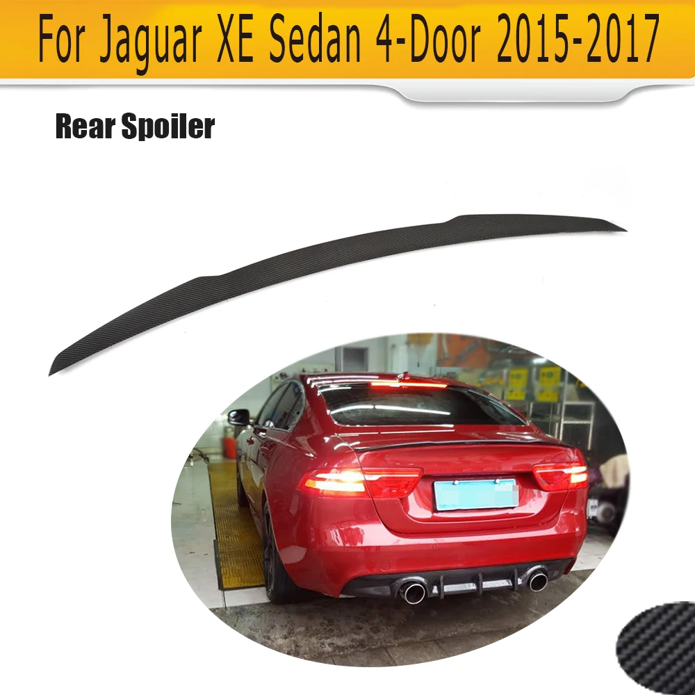 Carbon Fiber Rear Trunk Boot Lip Wing Spoiler for Jaguar XE Sedan 4