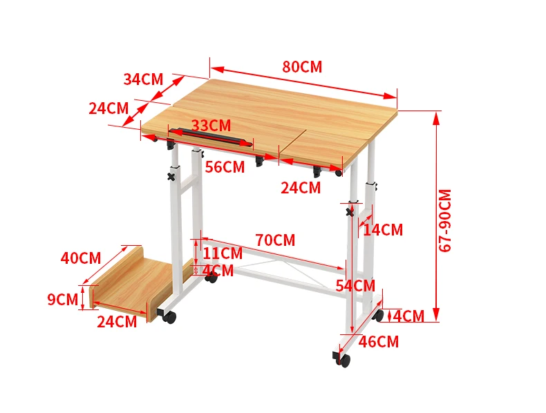 Таблица бытовой компьютер Многофункциональный подвижный письменный стол простой поднял кровать сбоку стол ноутбук с хостом Поддержка