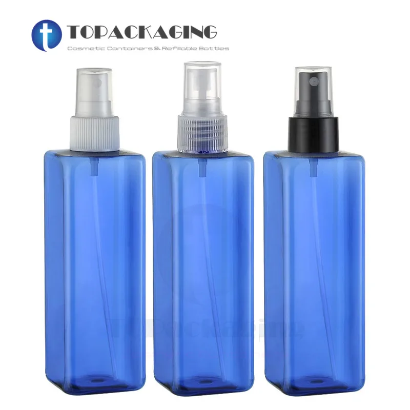 20*250ML Parfume Spray Pump Bottle Square Blue Plastic Cosmetic Container Empty Perfume Refillable Packaging Fine Mist Atomizer двуспальная кровать xiaomi 8h sugar fashion soft leather soft bed 1 5m mist blue jmp5 без матраса