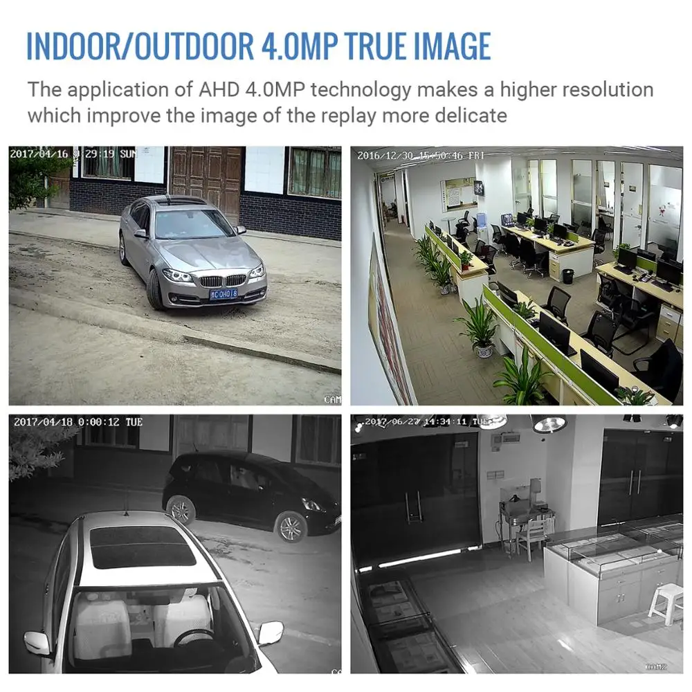  H.View 4mp CCTV Surveillance Kit 4mp Security Camera System 4 ch DVR 1080P 2K Video Output Kit CCTV - 32822277370