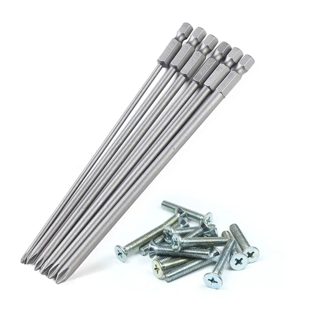 

screwdriver set for electrician 6 PCS 150mm Magnetic Long Cross Screwdriver Bit Screwdriver Repair Tool Set for worker