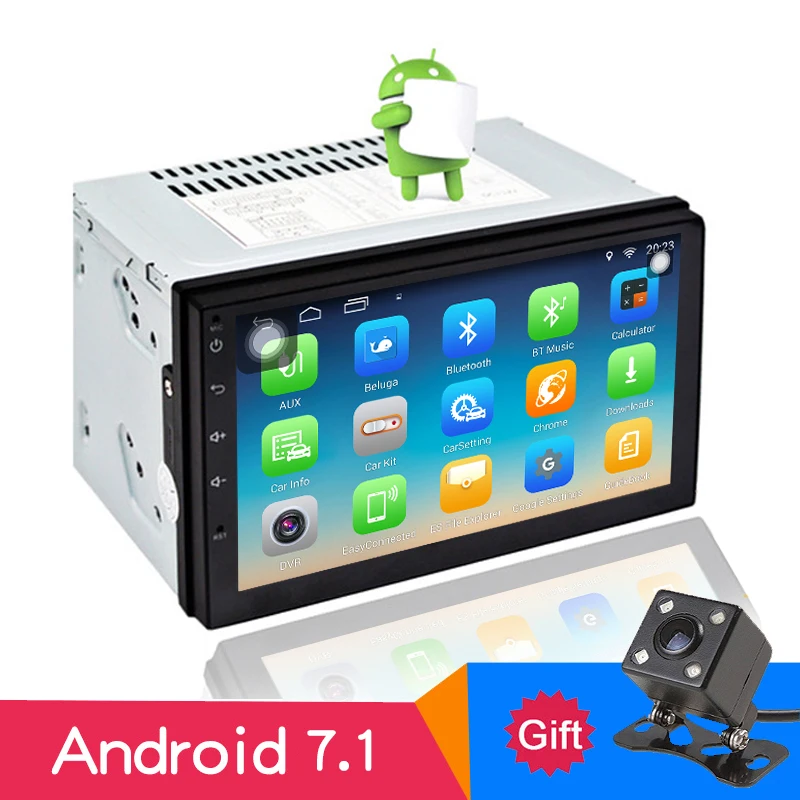 

2019 NEW support dab 2din android 7.1 double din car radio multimedia universal GPS Navigation auto bluetooth 7" 1024*600 FM RDS