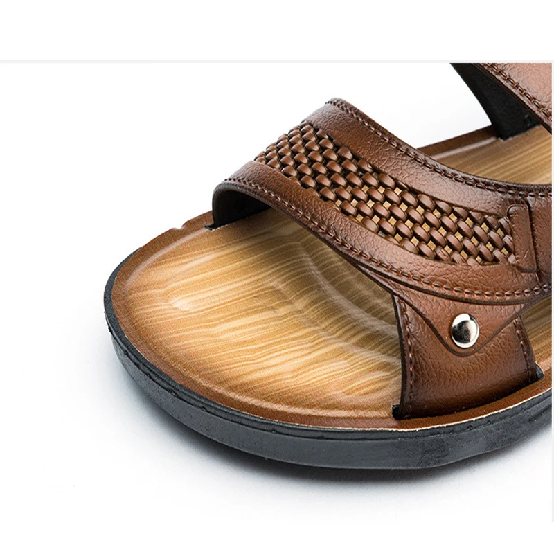 KESMALL Men's Summer Slippers Beach Shoes Anti-Skid Wear-Resistant Indoor Sandals Shoes Men Flip Flops Platform Sandals WS107