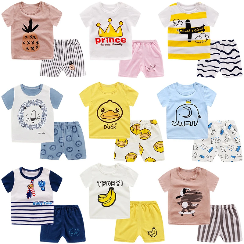 2 مجموعة القطن الأطفال ميكي لطيف مجموعات الرضع الاطفال الفتيان و الفتيات ملابس الأطفال مجموعة ملابس الصيف طفل الفتيات T -قميص + السراويل