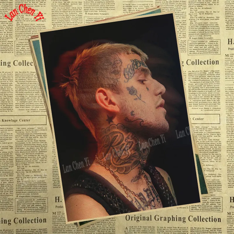 Рэпер Lil Peep крафт-бумага плакат офисный подарок столовая домашний Декор стикер дизайн - Цвет: Прозрачный