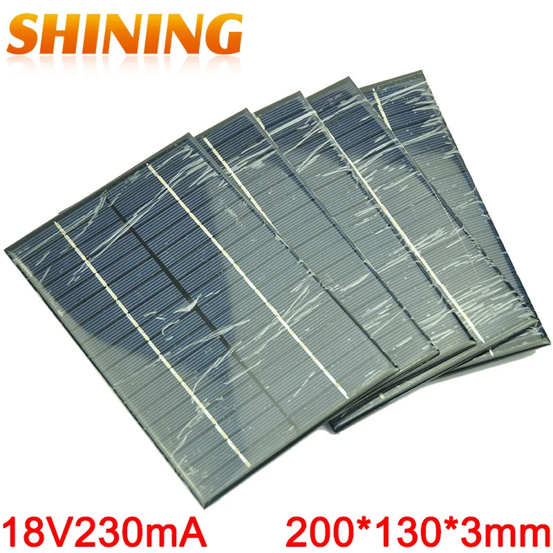 

18V 230mA 4.2W 5Pcs/Lot Mini Polycrystalline Silicon Solar Cell Solar Panels For DIY Cell Phone Education Battery Charging