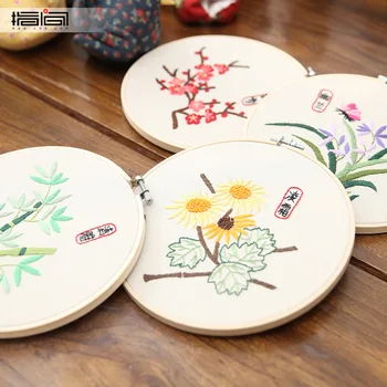 

Chinese Style Needlework Practice Kits DIY Ribbons Embroidery Beginner Cross Stitch Wall Painting Art Home Decoration Meet Sets
