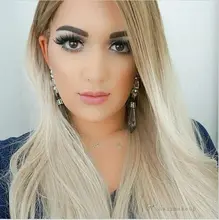 Fashion Natural Ombre Blonde Wig Synthetic Lace Front Wigs Glueless Heat Resistant Hair Long Silk Straight