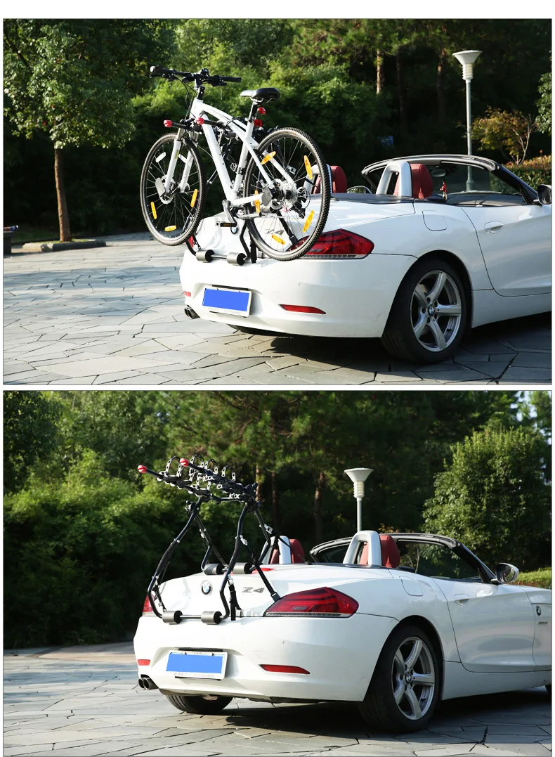 متعددة الوظائف عالية الكربون إطار السيارة الخلفية للدراجات دراجة دراجة الرف عقد 3 bicyles جبل الناقل لسيارة