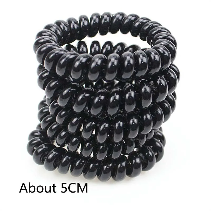 

2016 5CM Black Rubber Telephone Line Hair Accessories For Women Headband,Elastic Bands For Hair For Girls,Hair Band For Kids
