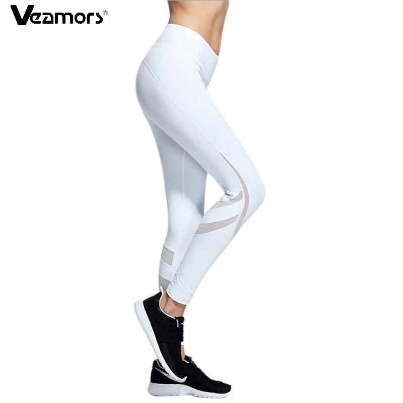 

VEAMORS 2018 Fitness Yoga Pants For Women Elastic Mesh Sports Yoga Leggings Female Slim Gym Jogging Running Pants Tights