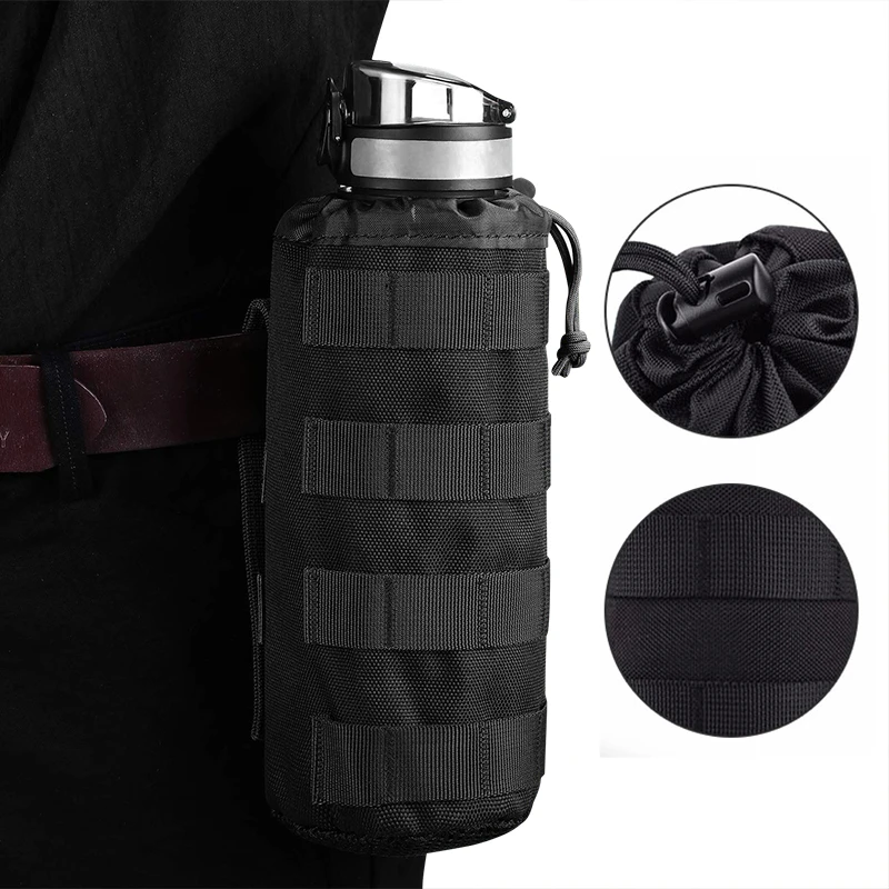 1000D Tactical Molle Water Bottle Pouch Bag Kettle Holder Carrier Camping Hiking 