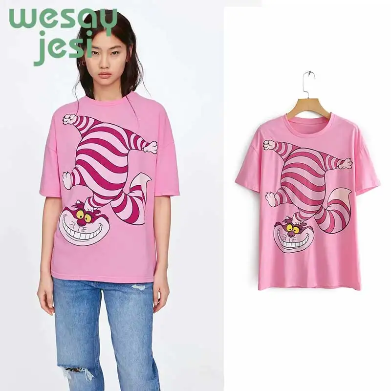 

T shirt women 2019 new summer tiger animal print short-sleeve women's T-shirt loose cheap clothes tshirt vestidos