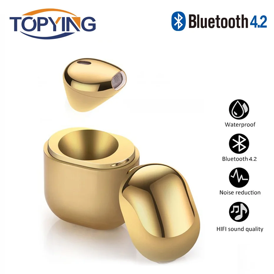 

Mini True Bluetooth Earphone Wireless Headphone Stereo Sport Music Handsfree Headset with Charging Box for Smart phone iPhone X