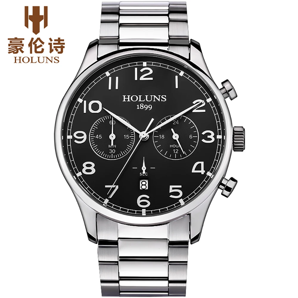 Fashion Holuns Men Watch Luxury Sport Casual Wristwatch Quartz Male Clock Stainless Steel Water Resistant Erkek Kol Saati Fashion Holuns Men Watch Luxury Sport Casual Wristwatch Quartz Male Clock Stainless Steel Water Resistant Erkek Kol Saati