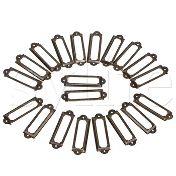 

20 x Office Library Post Office File Frame Drawer Tag Label Holder Bronze Tone