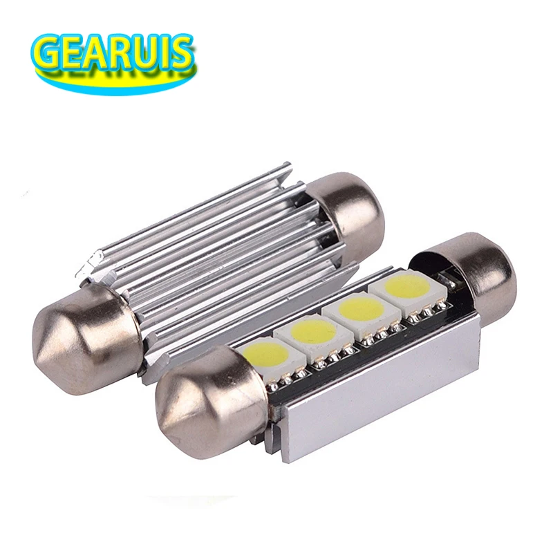 10 шт./лот Canbus C5W Festoon Dome Light 41 мм/42 мм 4 SMD 5050 4SMD LED NO ERROR WHTE DC12V|41mm led canbus|led 41mm canbusled festoon