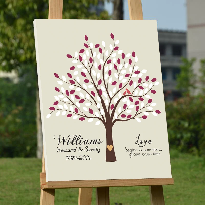 

New Hot Wedding Tree Guest Book Alternatives Canvas Guest Book DIY Sigernature Book for Romantic Wedding Party