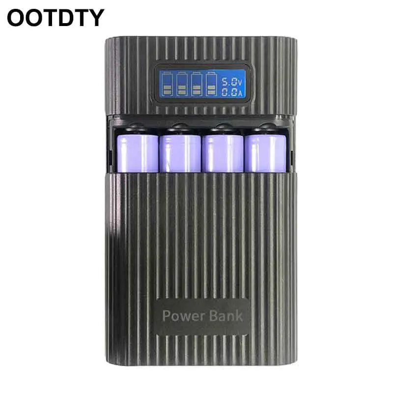 

Anti-Reverse DIY Power Bank Box 4x 18650 Battery LCD Display Charger For iphone