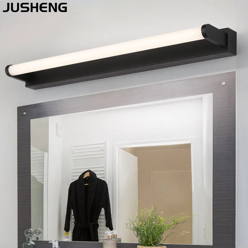 

JUSHENG High quality indoor LED wall lamp modern aluminum black white decorative LED mirror light wall lamp lighting